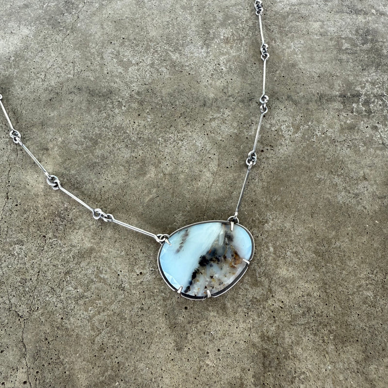 peruvian opal free form necklace