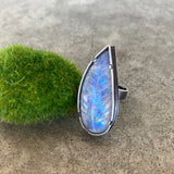 carved rainbow moonstone ring - Lisa Crowder Studio