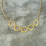 small 5 rough cut two tone necklace-vermeil