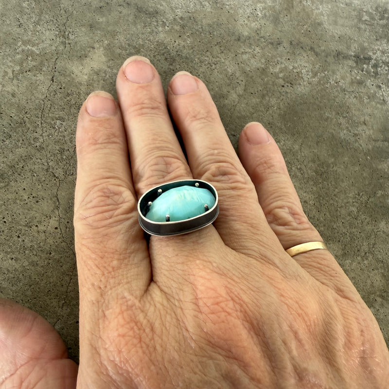 peruvian opal cloud ring