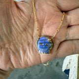 labradorite skull necklace