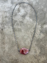 geometric rhodochrosite necklace - Lisa Crowder Studio