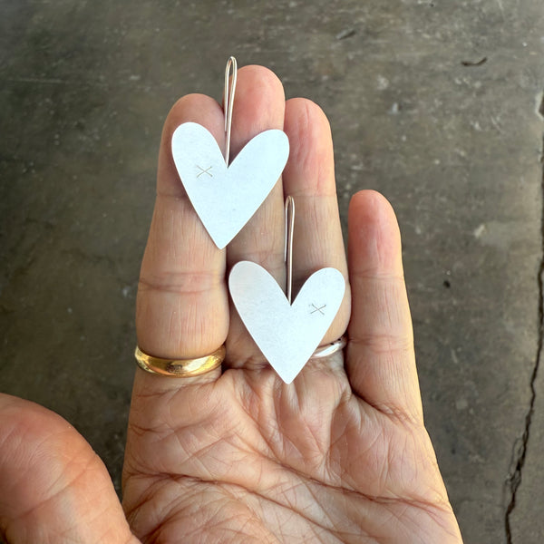 asymmetrical heart earrings - Lisa Crowder Studio