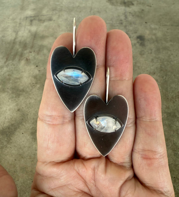 evil eye heart earrings