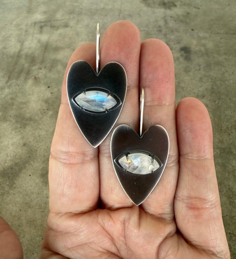 evil eye heart earrings