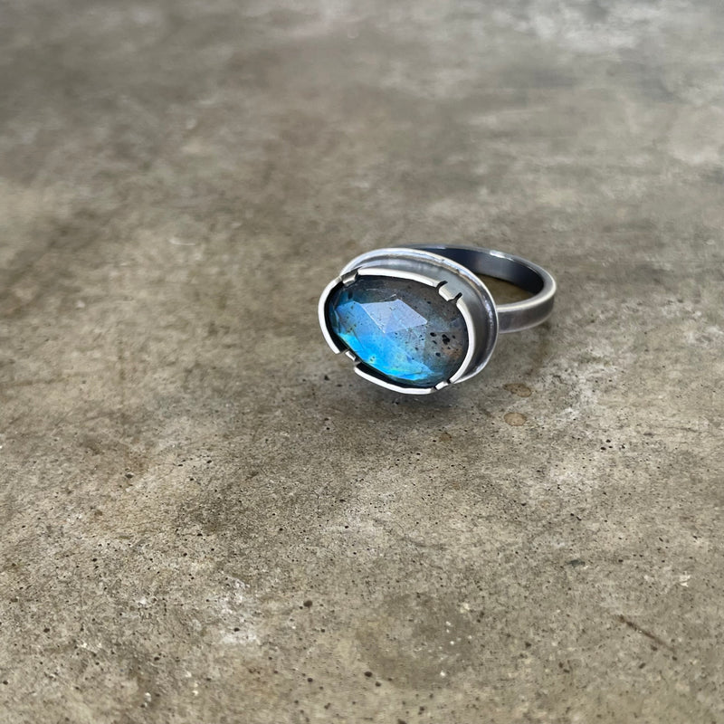 small labradorite freeform ring