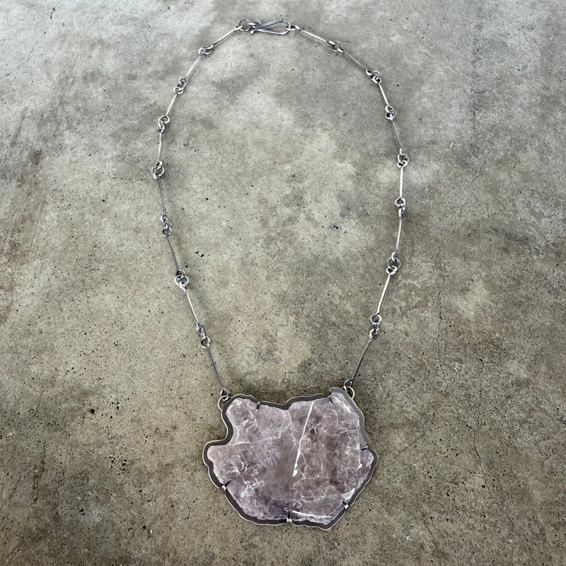 lepidolite freeform necklace