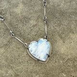 rainbow moonstone heart necklace