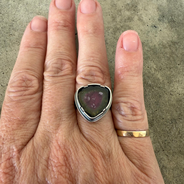 small tourmaline slice ring
