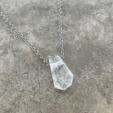geometric tourmalinated quartz necklace