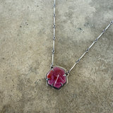 natural ruby geometric necklace