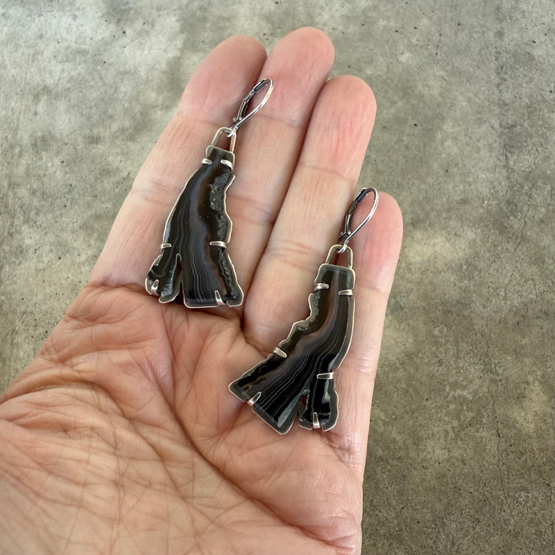 freeform agate earrings