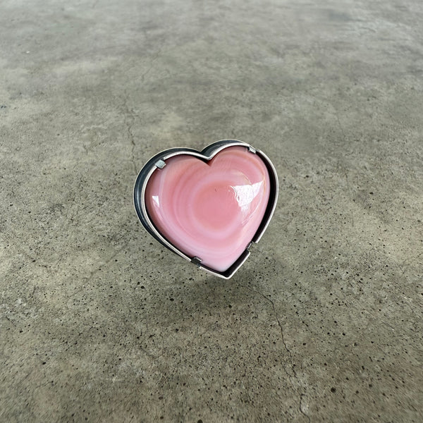pink conch heart ring