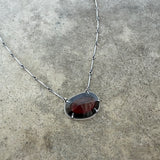 faceted garnet single stone necklace