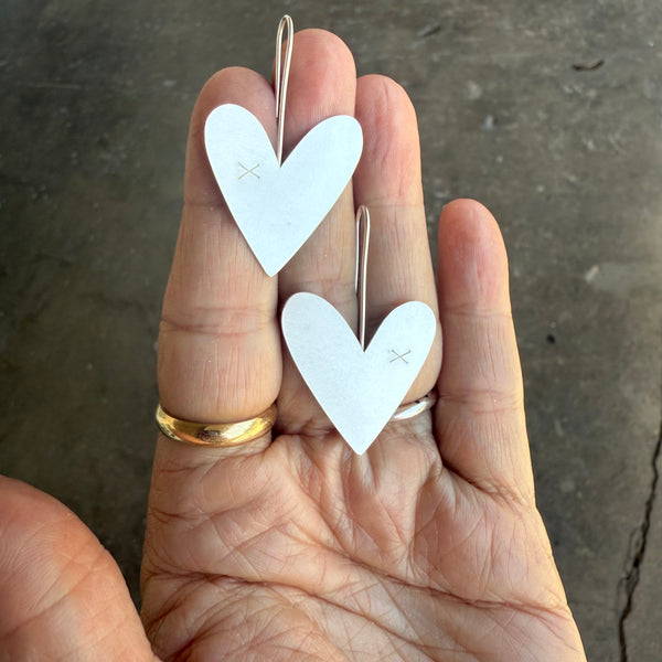 asymmetrical heart earrings - Lisa Crowder Studio