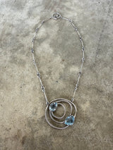 small constellation necklace with blue topaz