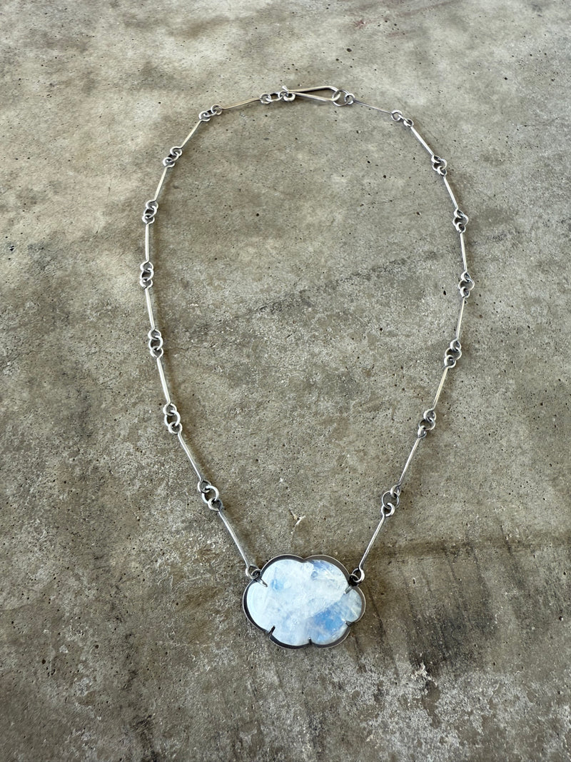 rainbow moonstone cloud necklace