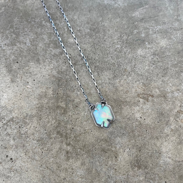 small welo opal hexagon necklace