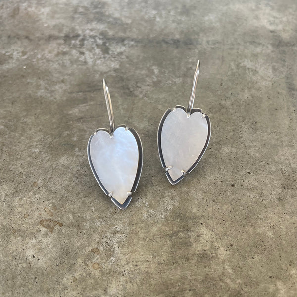 mother of pearl heart earrings