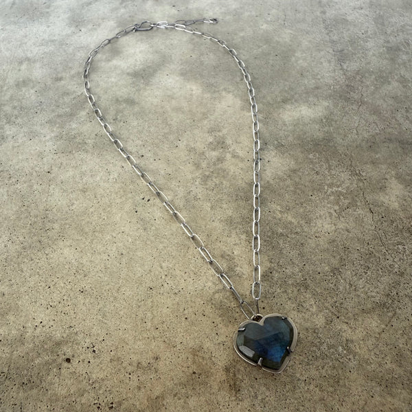 labradorite heart necklace