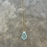 aquamarine geometric pendant-goldfill