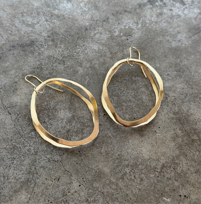 double arc rough cut earring