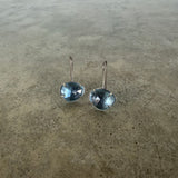 faceted freeform blue topaz earring