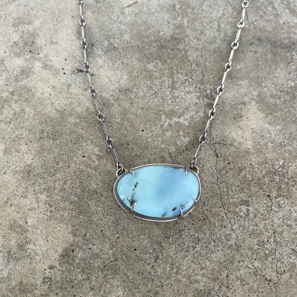 peruvian opal freeform necklace
