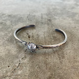 salt & pepper diamond heart cuff bracelet