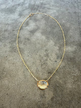 small aquamarine freeform necklace