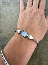 rainbow moonstone heart cuff bracelet - Lisa Crowder Studio