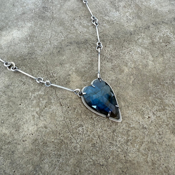 large labradorite heart necklace