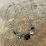 5 stone blue mix necklace
