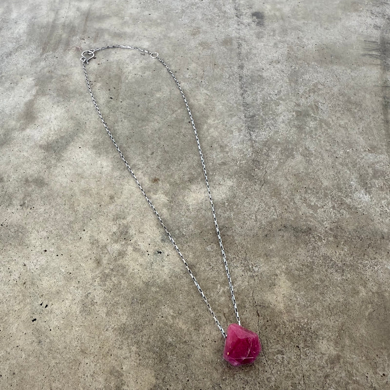 pink tourmaline faceted pendant