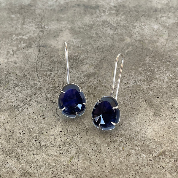 iolite freeform earrings