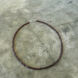 faceted garnet cube necklace