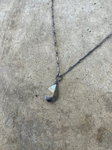 faceted pyrite single stone necklace