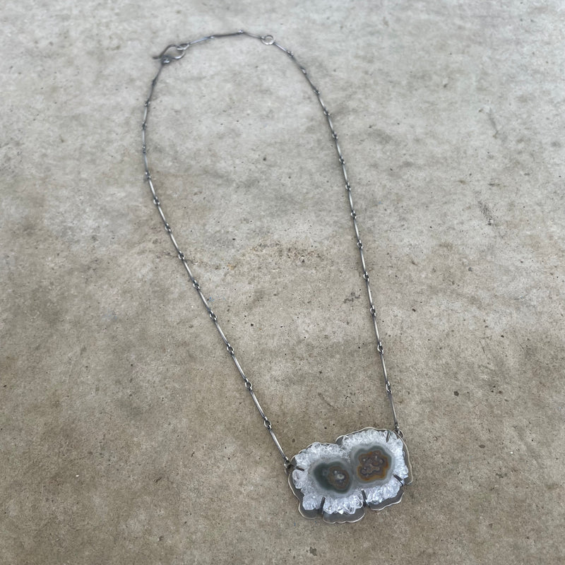 double eye solar quartz necklace