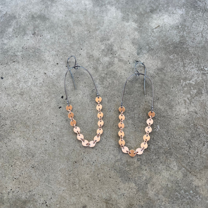 disc chain earrings-rose gold