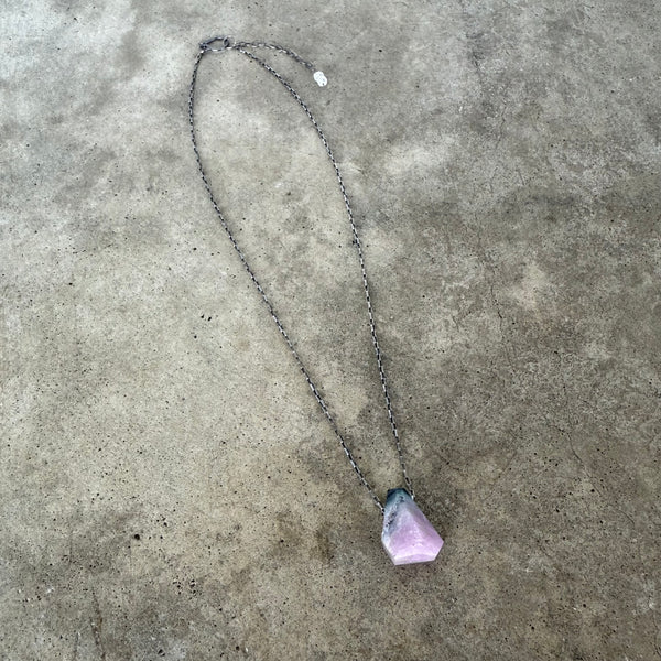 multi color tourmaline geometric pendant