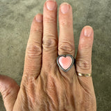 small pink conch heart ring