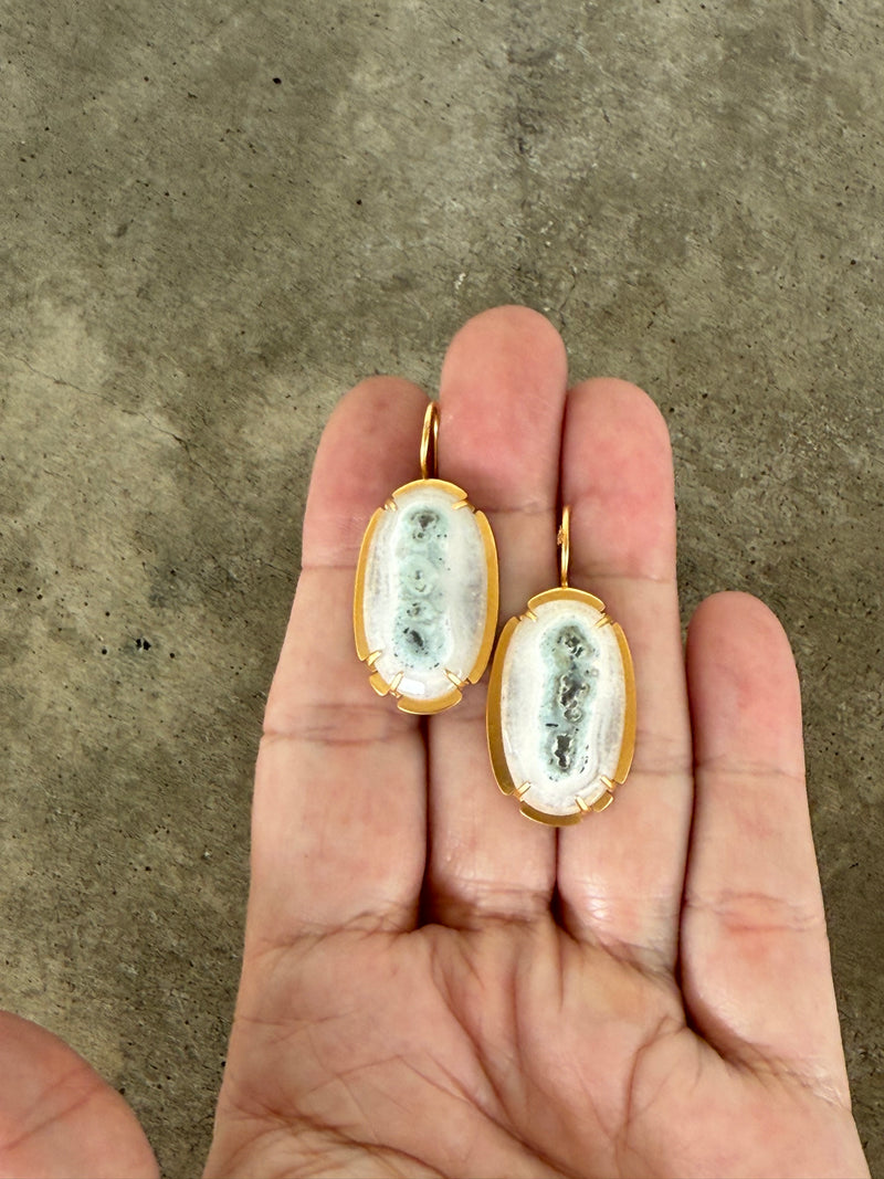 solar quartz vermeil earrings