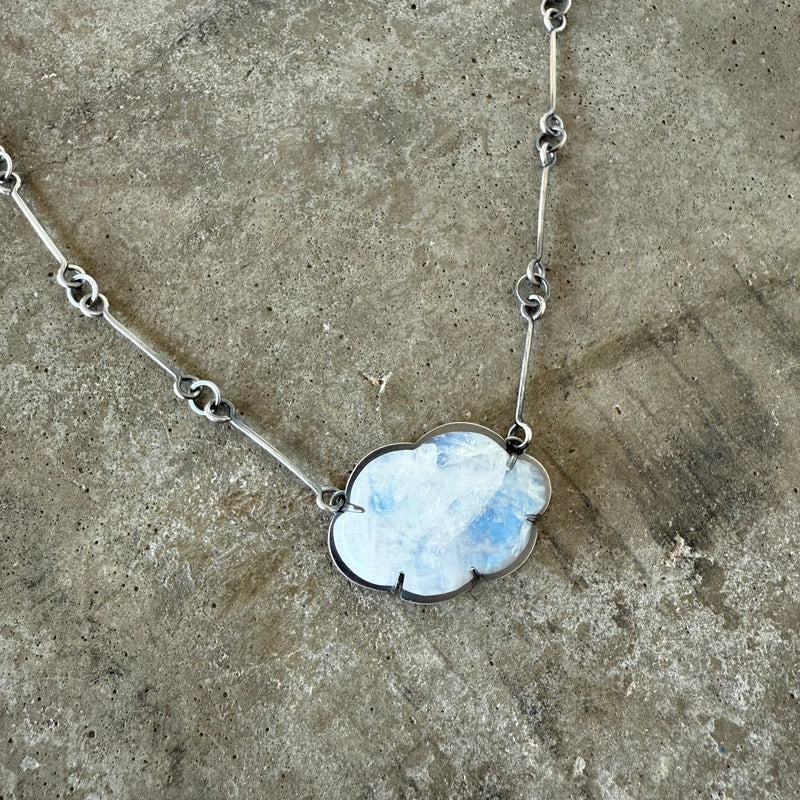 rainbow moonstone cloud necklace