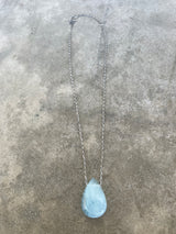 dreamy aquamarine teardrop necklace
