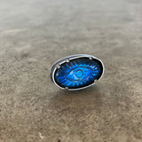large labradorite evil eye ring - Lisa Crowder Studio