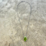 peridot geometric pendant