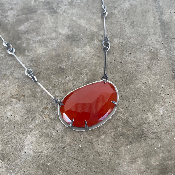 large carnelian freeform necklace