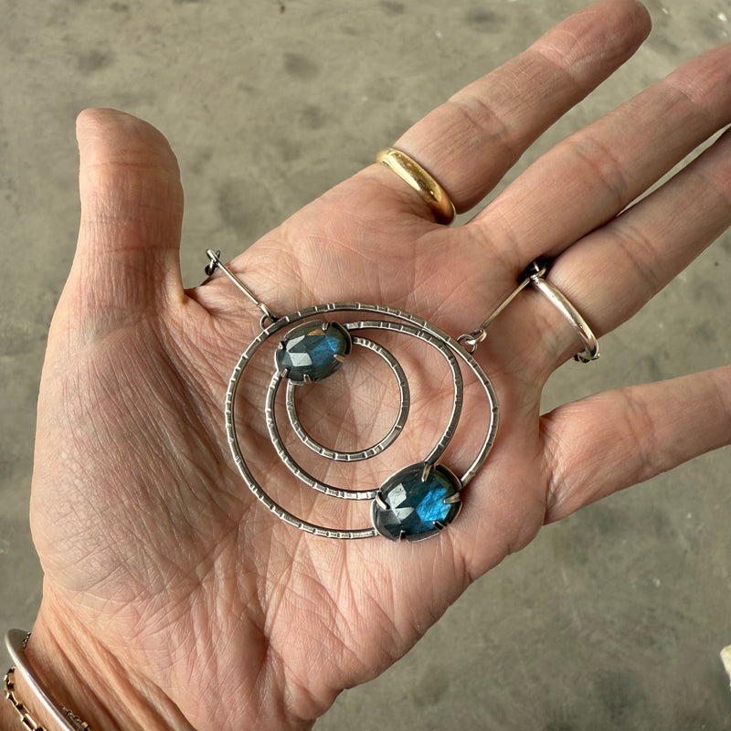 small constellation necklace with labradorite