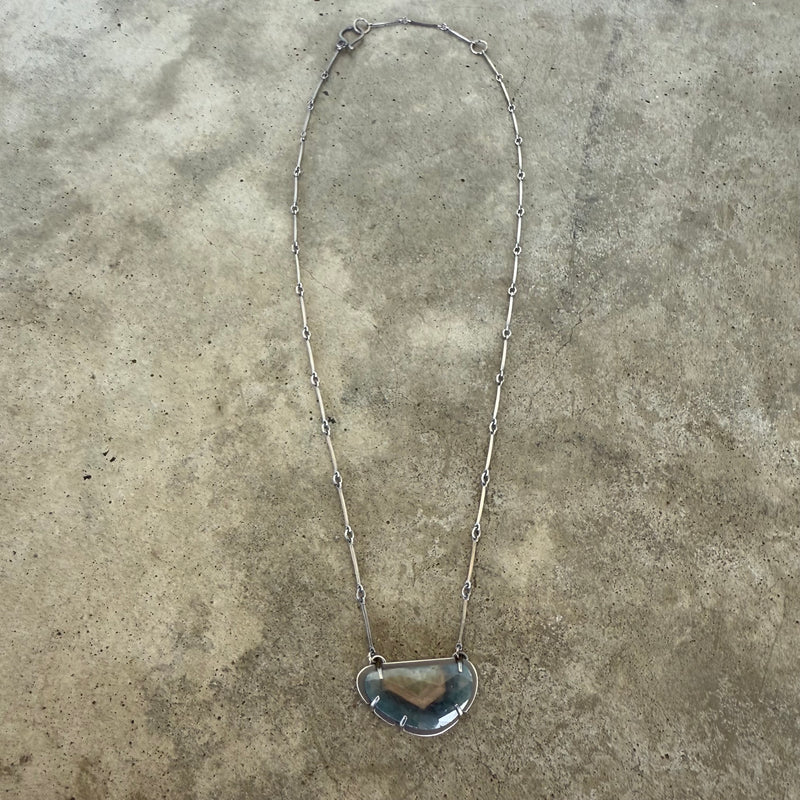 small half moon sapphire necklace