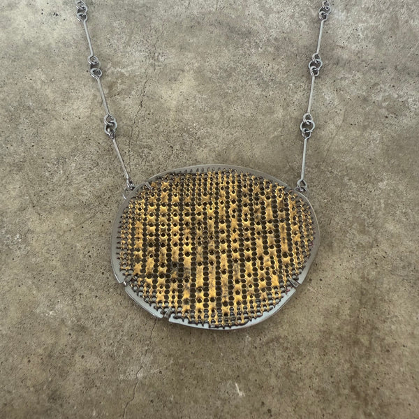 large enamel mesh necklace